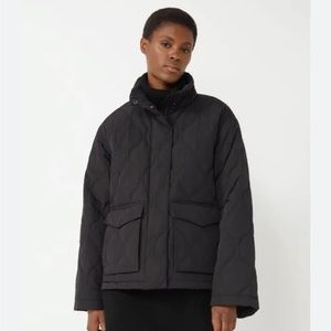 & Other Stories Black Wavy Padded Jacket, Size S